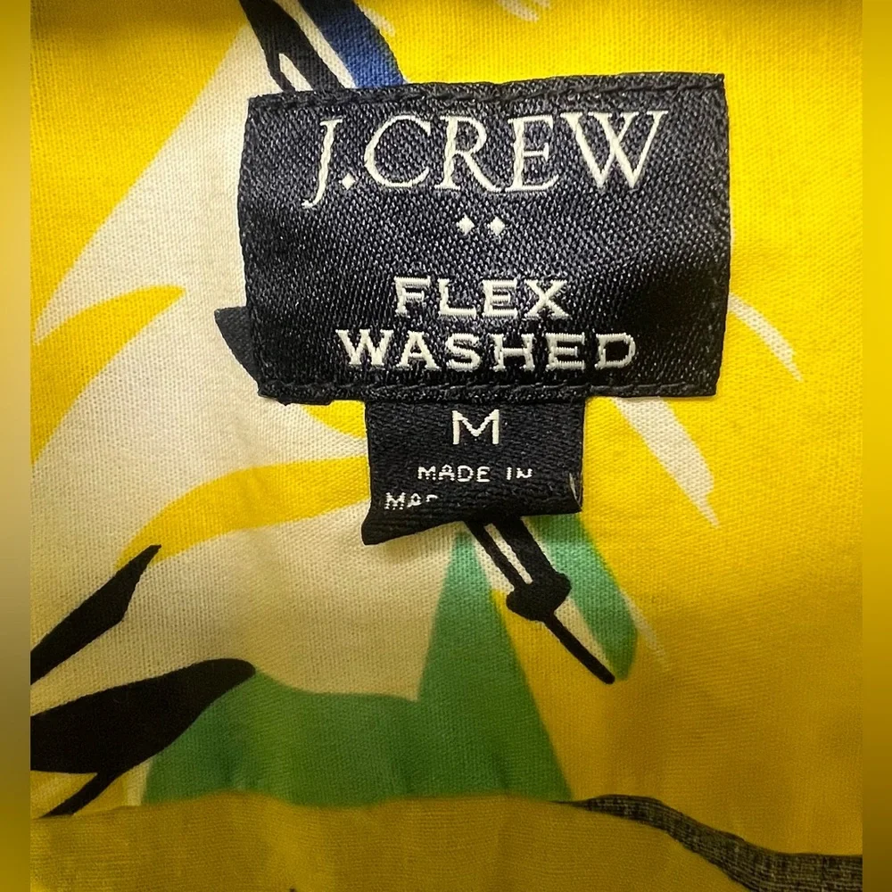 J. Crew Yellow‎ Sailboat Print Shirt- Medium